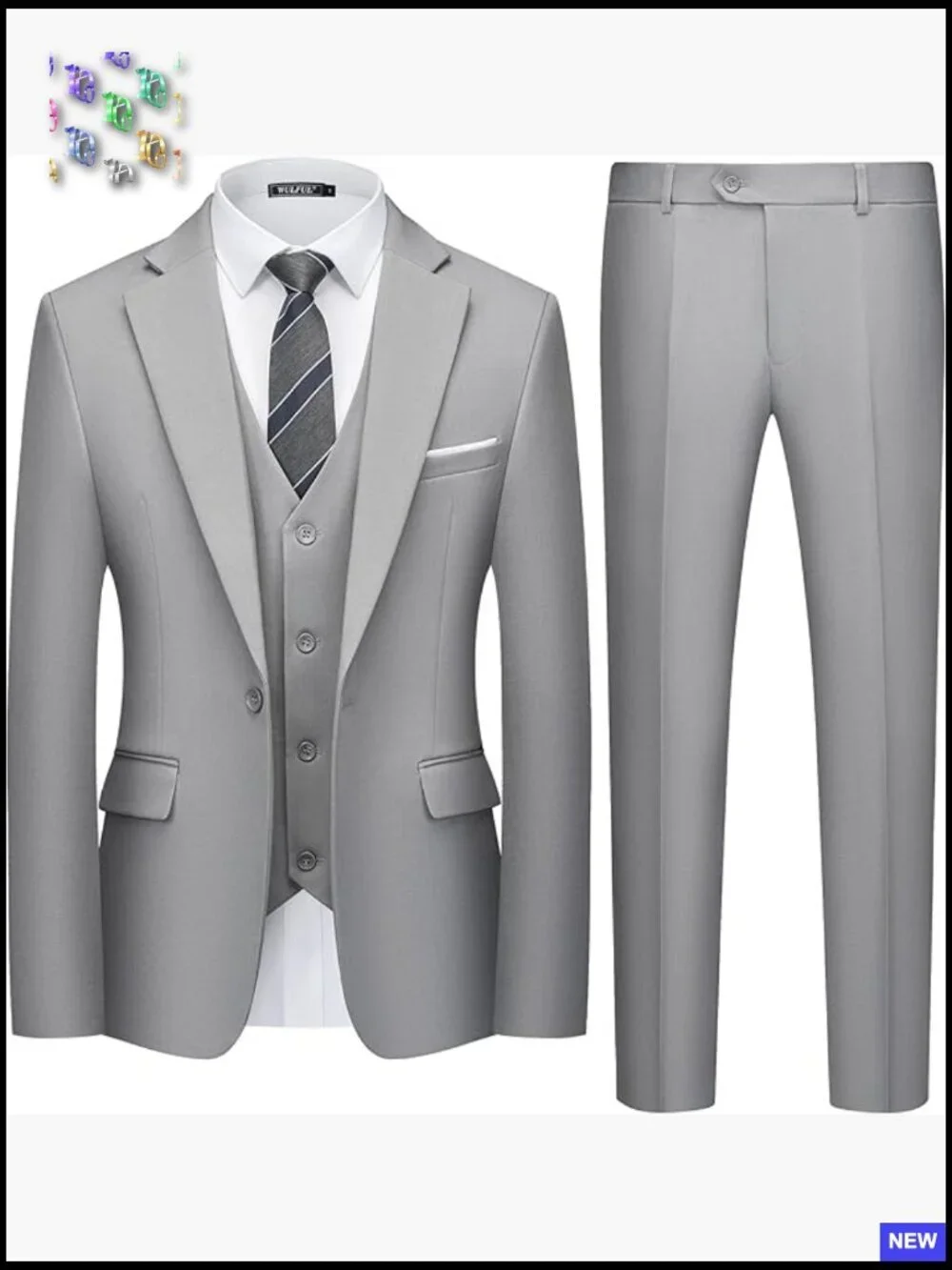 Slim Fit Suit Set One Button Blazer Jacket Pants Tuxedo Classic Formal